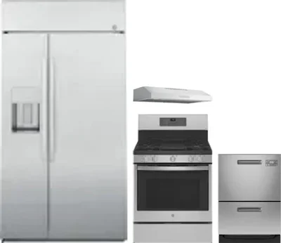 4 Piece Package Includes Refrigerator, Range, Hood And Dishwasher